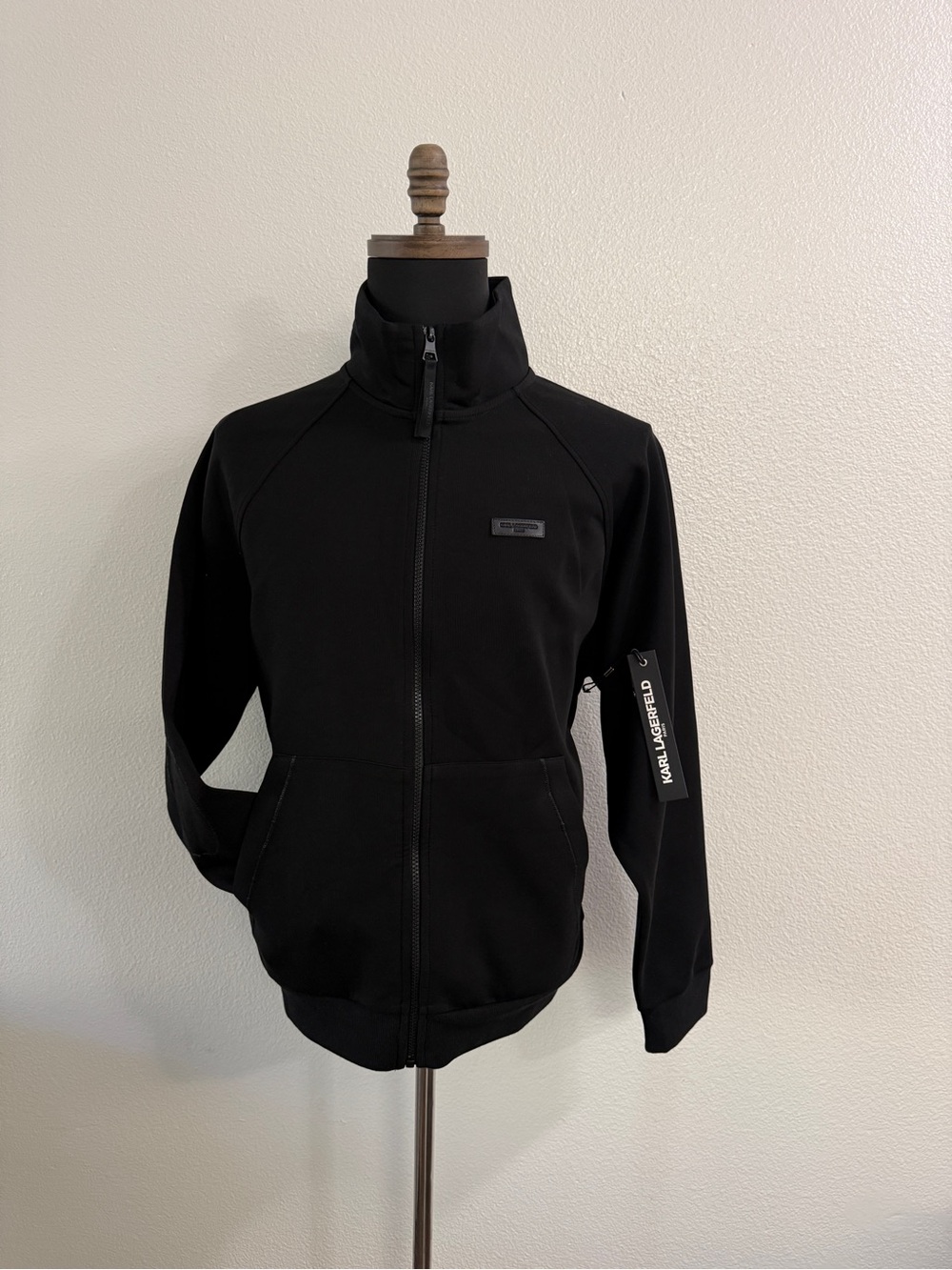 Karl Lagerfeld Black Lightweight Zip-Up Jacket